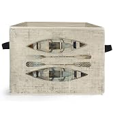 Ghoaoivo Vintage Coastal Beach Storage Box Bins, Lake House Decor, Rustic Boat Paddle Nautical Co...