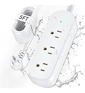 Outdoor Power Strip Weatherproof, IPX6 Waterproof Surge Protector with 3 Wide Outlets, 1625W/13A,...