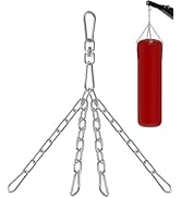 Yes4All Punching Bag Hanger, Stainless Steel Swivel Chain with 4 Snap Hooks for Heavy Bag, Gym Sw...