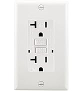 Baomain 20 Amp GFCI Outlets, Weather-Resistant Receptacle with Wallplate, 20A 125V 60Hz 2500W,LED...