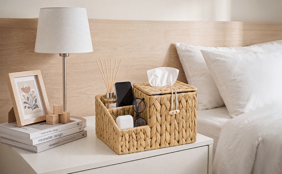 Tissue Box Organizer for Bedroom Nightstand