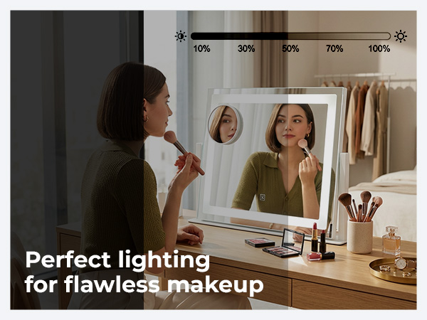 Vanity Mirror with Lights, 12" x 16"