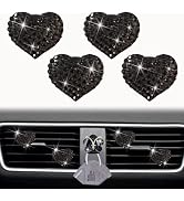 4Pc Black Heart Air Vent Clips,Car Air Fresheners Vents Clips Car Diffuser Diamond Car Interior D...