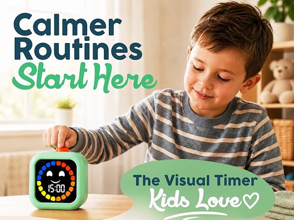 calmer routines start here with a visual timer for the kids