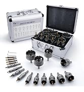 Pro Edge 20pcs Carbide Hole Saw Kit for Hard Metal, TCT 1/2