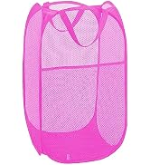 Larpur Popup Laundry Basket, Collapsible Portable Mesh Clothes Washing Laundry Hamper with Reinfo...