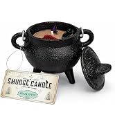 Reusable 4-Inch Cast Iron Cauldron Candle with Lid and Hanging Handle | Ritual & Aromatherapy Can...