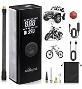 Nilight Tire Inflator Portable Air Compressor Battery Powered Rechargeable 12VDC 150PSI Cordless ...