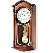 22IN Grandfather Vintage Wall Clock with Pendulum and Chime, Hour/Quarter-Hour Chime, Mah...