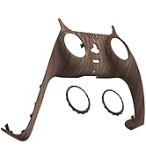 eXtremeRate Wood Grain Decorative Trim Shell Compatible with ps5 Controller, Soft Touch DIY Repla...