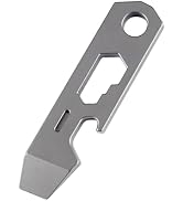 Titanium EDC Pry Bar Multitool, 4-in-1 Pocket Prybar with Bottle Opener, Ruler, Box Opener & Hex ...