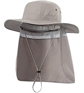 Home Prefer UPF50 Mens Sun Hat with Neck Flap Quick Dry UV Protection Cap Womens Wide Brim Fishin...
