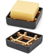 Bamboo Soap Dishes for Bar Soap Holders for Shower for Bathroom Sink Bulk Small Wooden Soap Tray ...