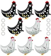 OWMOSYX 8 PCS Walking Chicken Balloons Aluminum Foil Pet Chicken Decorations for Baby Shower Kids...