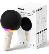 Hotwill Wireless Kids Karaoke Microphone Karaoke Mic Speaker with LED Light | Portable Handheld M...
