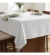 H.VERSAILTEX Rectangle Tablecloth Waffle Textured Waterproof Table Cloth Stain Resistant Wrinkle ...