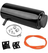 Coolant Overflow Tank, 800ml Aluminum Radiator Overflow Tank, Black Coolant Radiator Reservoir fo...