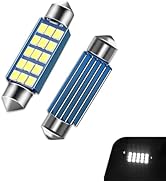 CouTunp 2PCS 578 LED Bulb, 1.6" 6500K 2835 Chipset Extremely Bright Bulbs, Double-pointed Led Int...
