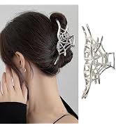 Halloween Hair Clips Metal Sliver Exquisite Spider Web Design Large Size Hair Jaw Clips Strong Ho...