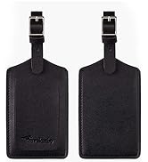 4 Pack Leather Luggage Travel Bag Tags by Travelambo