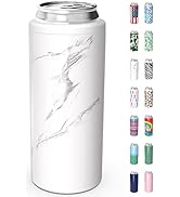 TILUCK Skinny Can Cooler for Slim Beer & Hard Seltzer, Stainless Steel, Doucle-Walled Stainless S...