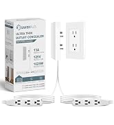SakerPlus Outlet Concealer Power Strip-Outlet Cover Extender with 3AC Outlets-5ft Flat Plug Exten...