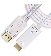 SatelliteSale Uni-Directional DisplayPort to HDMI Cable Male to Male (4K/30Hz, 8.64Gbps) PVC Whit...