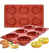 JOERSH 2-PK Silicone Egg Molds Non-Stick 3" Round Muffin Top Baking Pans, Egg Molds for Breakfast...