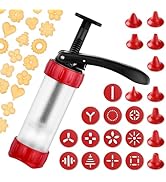 Cookie Press Set, Churro Maker with 12 Discs and 10 Cake Decorating Tips, Cookie Press for Biscui...