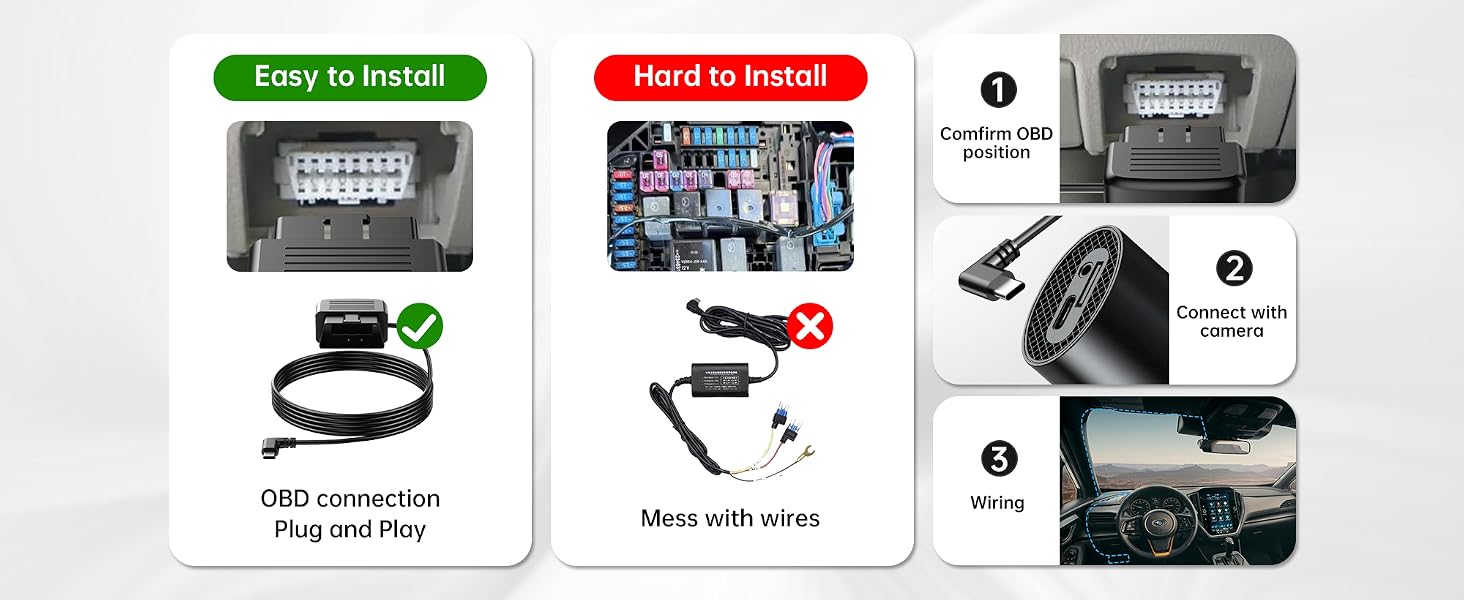 obd power cable for dash camera