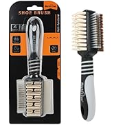 Histotree Black Multi-Functional 4-Sided Shoe Brush Cleaner with Suede Eraser Premium Horsehair S...