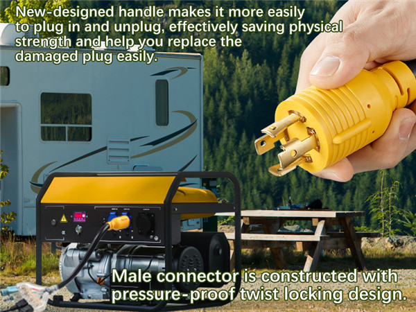 30 Amp to 20 Amp 110 Generator RV Adapter Cord