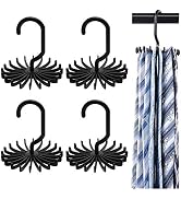 BigOtters 4 PCS 360 Degree Rotating Scarf Hanger Adjustable Twirl Tie Rack Tie Belt, Multipurpose...