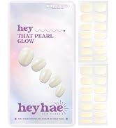 Heyhae Semi Cured Gel Nail Strips | No LED Lamp Needed |Silver, Cat Eye | Easy Apply & Remove, Sa...