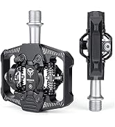 Mountain Bike Pedals - Dual Function Flat and SPD Pedal - 3 Sealed Bearing Platform Pedals SPD Co...