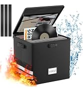 onvvippiv Vinyl Record Storage Box with Lock, Fireproof Waterproof Resistant Record Organizer for...