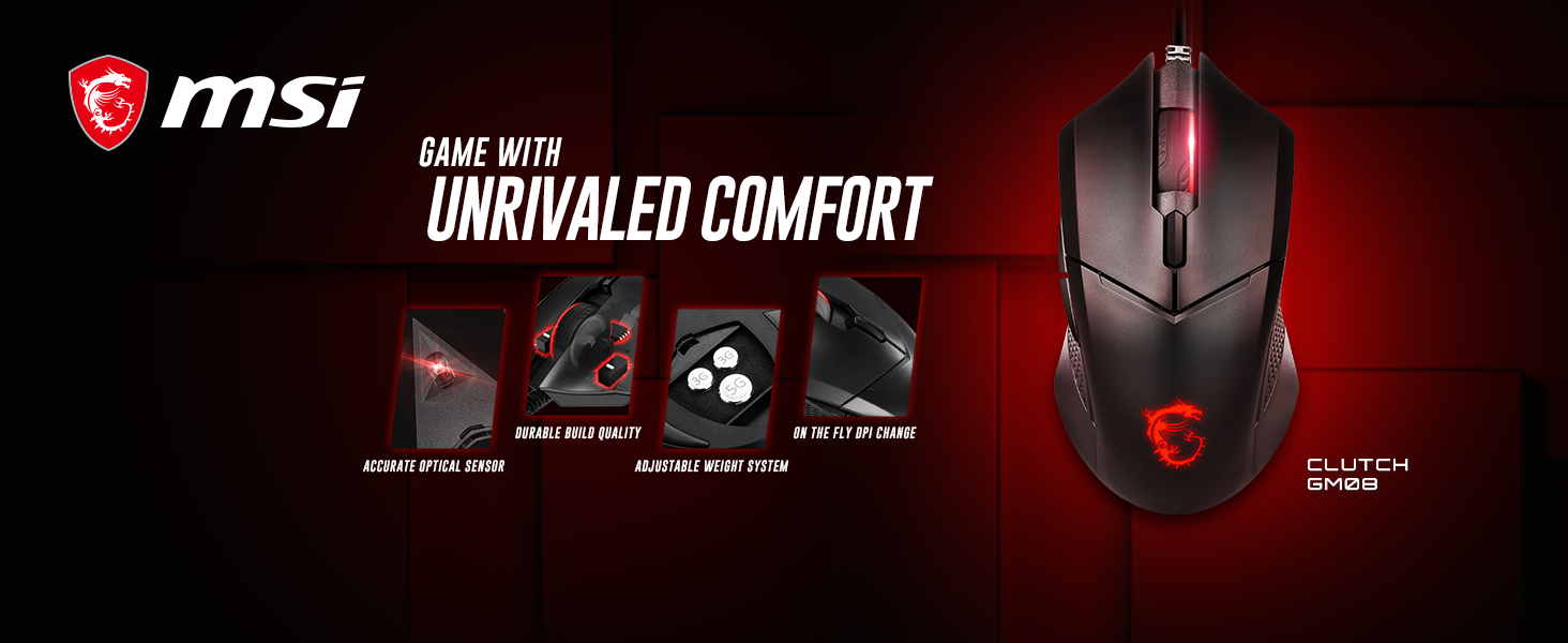 msi clutch gm08 gaming mouse