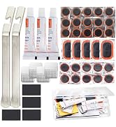 DDJ Bike Tire Repair Kit 43 PCS, Bicycle Inner Tube Puncture Patch Kits with 30 PCS Vulcanizing P...