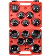 Acymner 15PCS Oil Filter Cap Wrench Tool | Universal Oil Filter Socket Wrench Set 3/8 inch Drive