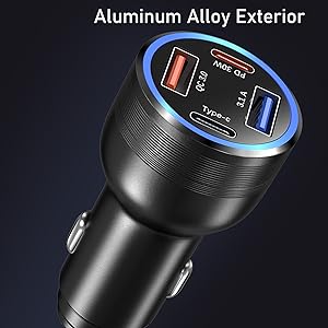 metal car charger usb c