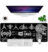 Black Gaming Mouse Pad Large Mouse Pad XL Desk Mat 31.5x11.8x0.12 inch Large Desk Pad Design Keyb...