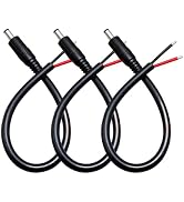 IMIYORE 0.8ft 3pcs 5.5x2.5mm Male 14AWG DC Pigtail Power Cord for CCTV Security Camera Outdoor Po...