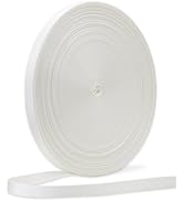 ZHFMILY 5/8 inch White Nylon Webbing-50Yards 15mm-Flat Fabric Webbing Handle Canvas Straps for Ba...