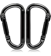 Caribeener Carabiner Clip, 860lbs, 3" Iron Heavy Duty Carabiner, D Shape Buckle - Keychains, Camp...
