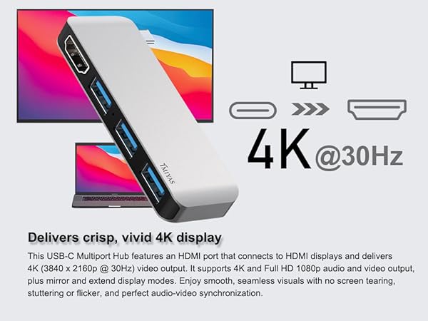 Deliver stunning 4K Ultra HD (3840x2160@30Hz) or Full HD 1080p video and audio output.