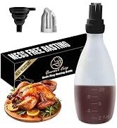 BBQ Sause Bottle with Basting Brush for Grilling,All-in-One Silicone Bottle with Brush Applicator...