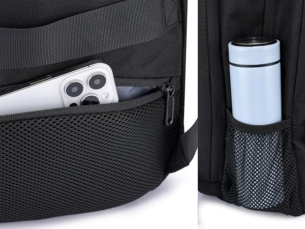 Practical pockets and water bottle holder