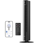 Della 42" Smart Tower Fan, Ultra Quiet 23dB Cooling Fan with 12 Speeds, 90° Oscillating, 28ft/s A...