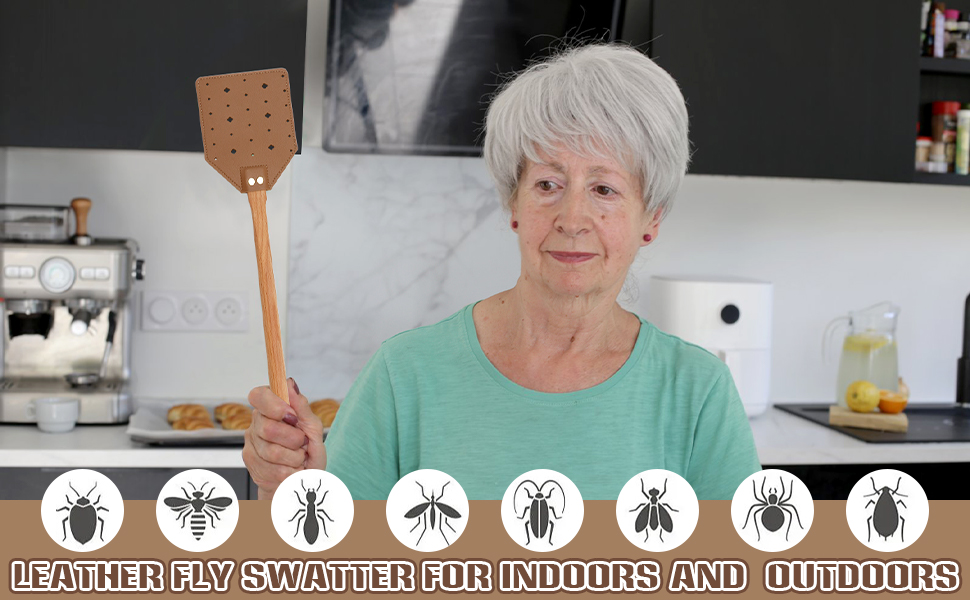 ZOCONE Leather Fly Swatters