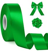 30Yards 1In Green Satin Ribbon for Gift Wrapping St. Patrick's Christmas | Silky Glossy, Wear Res...